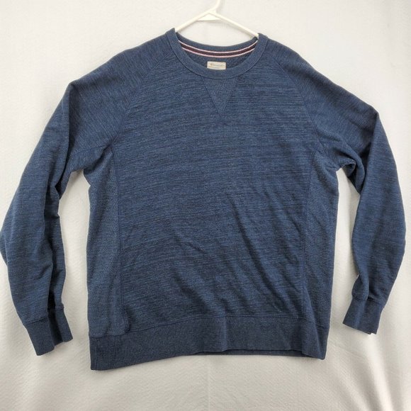 CHAMPION Sweater Men's L/S Crew Neck Tight Knit Pullover Blue Extra Large - Picture 2 of 12